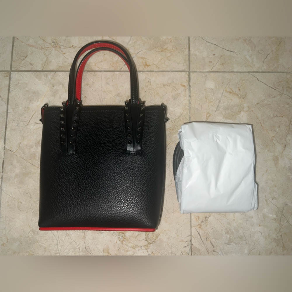 Christian Louboutin Cabata Mini Spiked Tote Black/Red | Sold Out Online | NWOT - Picture 6 of 12